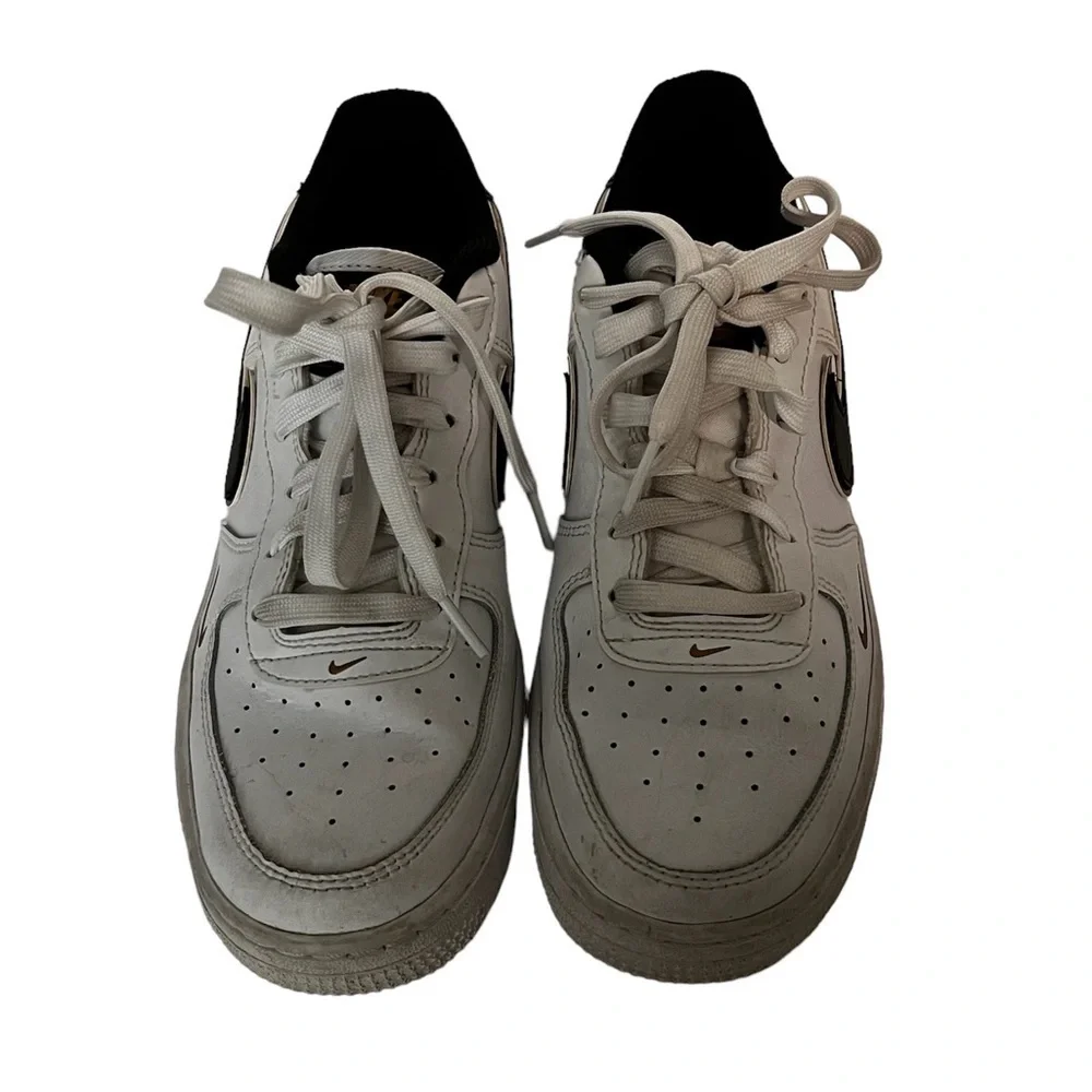 Air Force ones black gold sneaker shoes